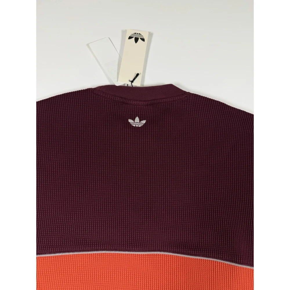 adidas LS Sports Tee Adidas OG LA Orange Waffle Knit JX6138 Men's Size Medium